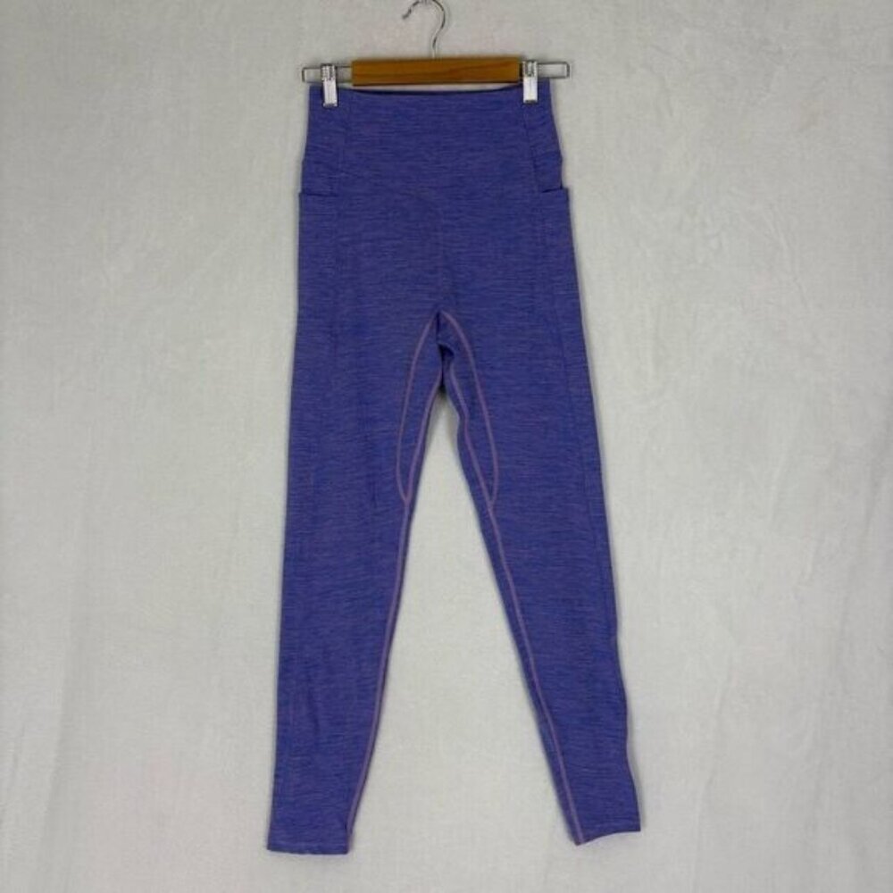 Vitality Heathered Purple High Waisted Legging with Side Pockets Size Medium